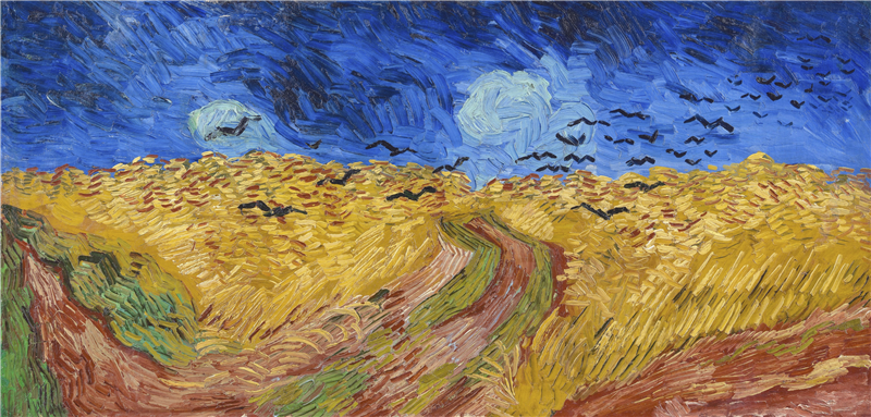 Wheatfield with crows